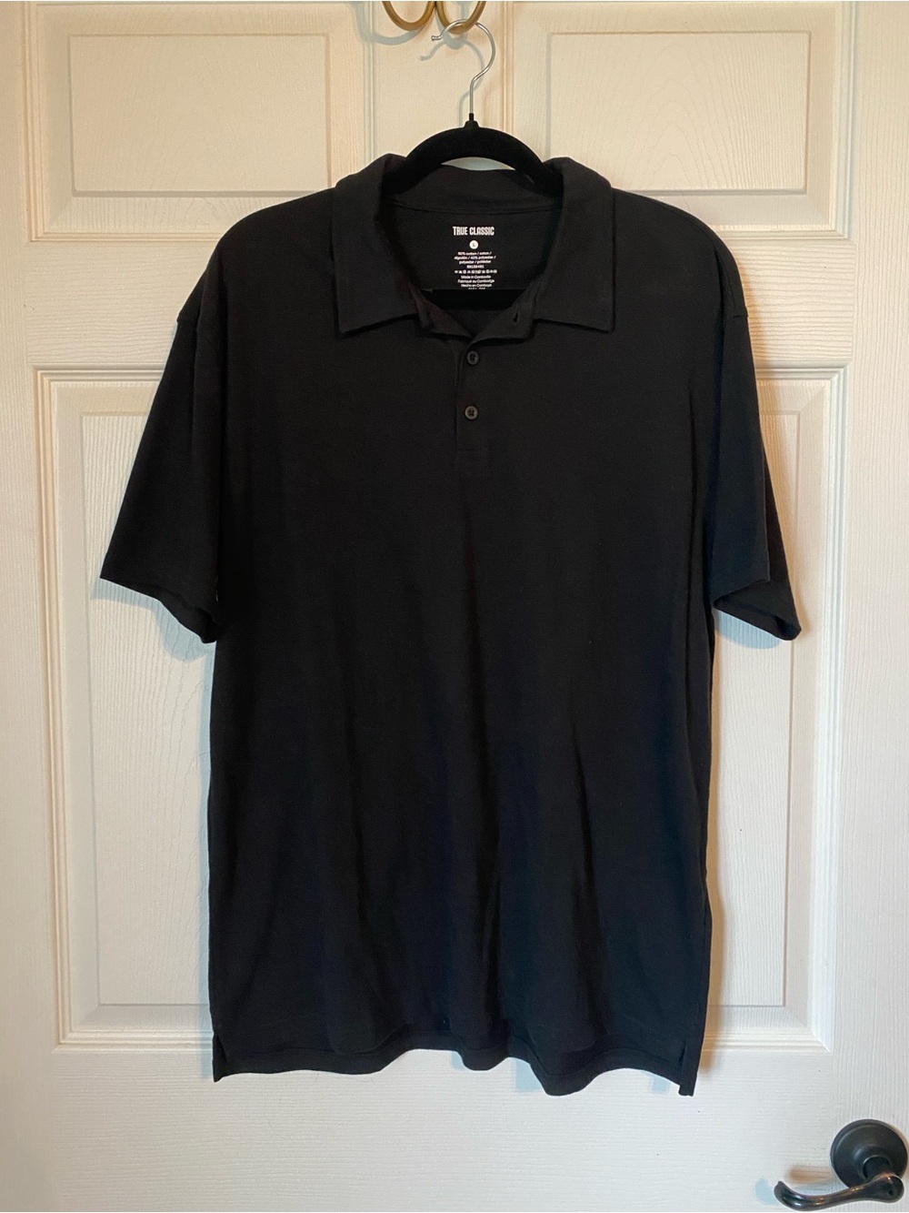 True Classic Black Polo Shirt - Large